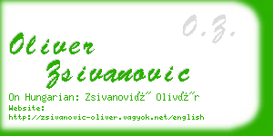 oliver zsivanovic business card